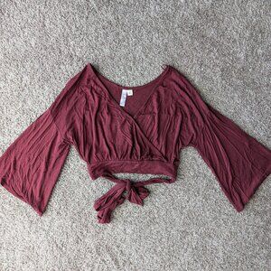 Maroon Crop Top